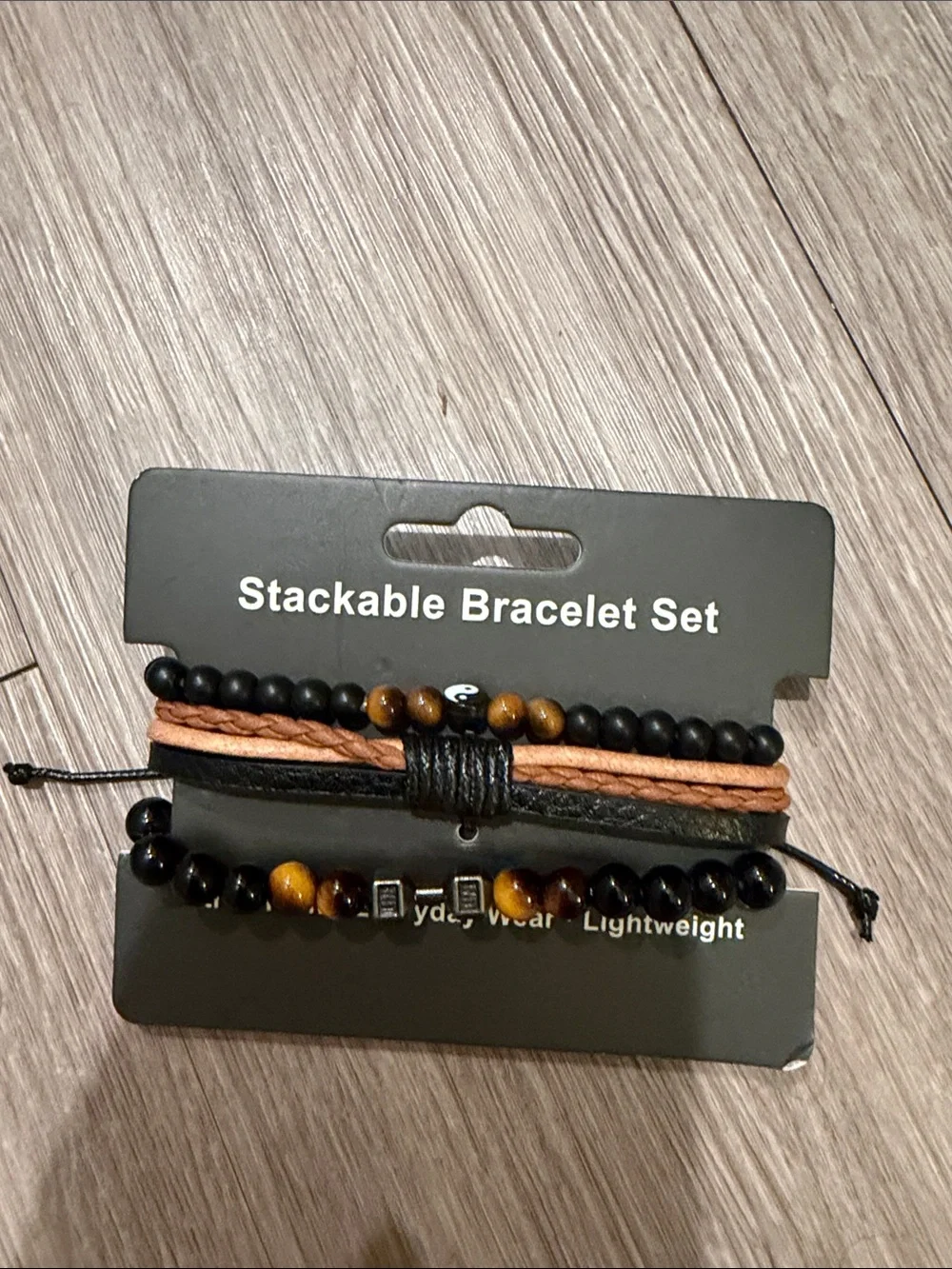 Set of 3 Stackable Men’s Bracelet Set